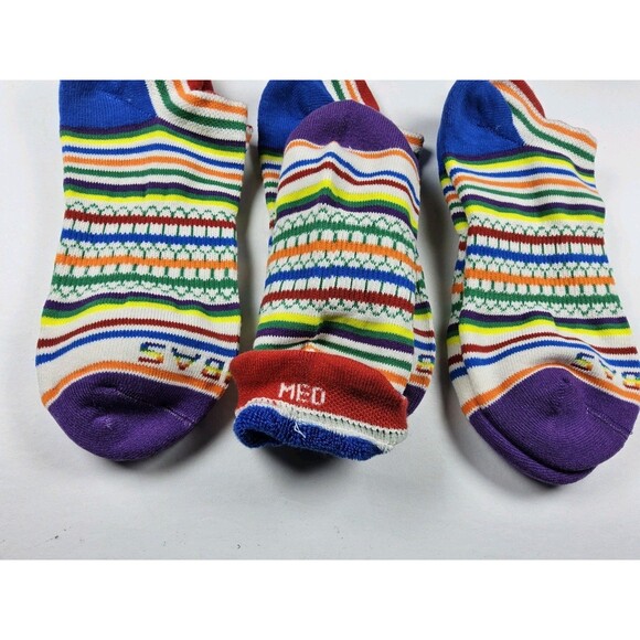 Bombas Original Bee Proud Rainbow Pattern Ankle Socks Lot Of 3 Pairs Size M - Picture 4 of 4